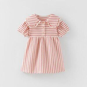 Zara Red and White Striped Dress 4-5 years